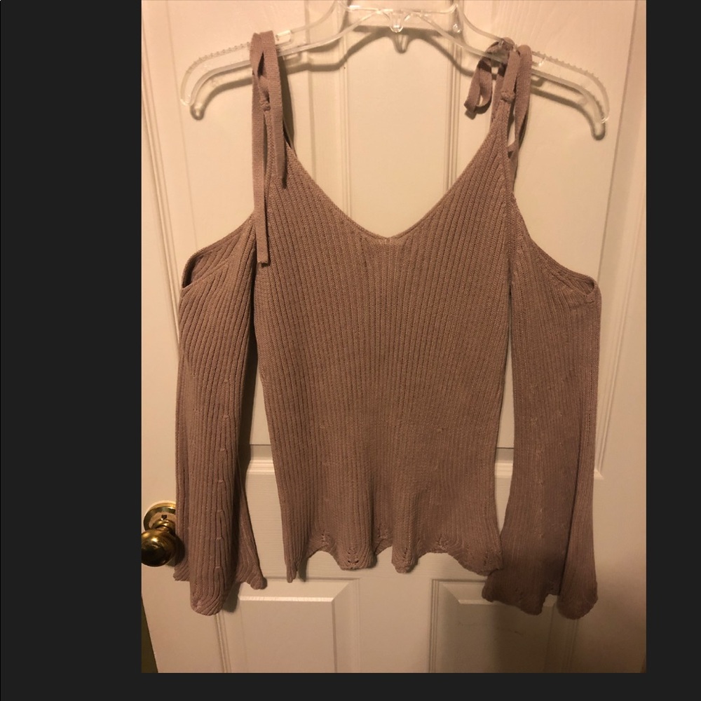 Flying Tomato Cold Shoulder Ribbed Sweater - Picture 2 of 2